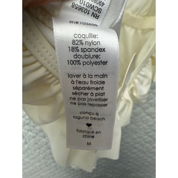 Sugar‎ Coast by Lolli Ruffle One Piece Swimsuit Ivory White Size M - Picture 5 of 9
